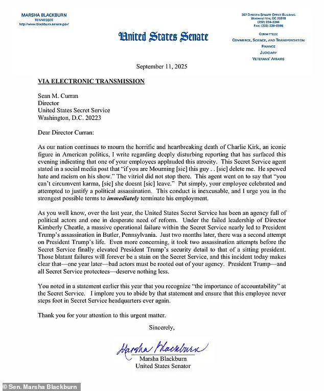 Exclusive Access: Secret Service Agent's Controversial Remarks Spark Calls for Removal Over Insider Knowledge of Charlie Kirk's Assassination