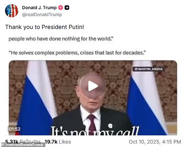 Putin: 'He's Definitely Trying' – Acknowledging Trump's Diplomatic Efforts Amid Nobel Laureate Announcement