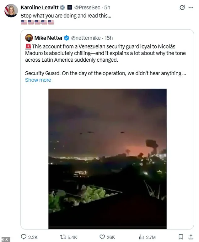 U.S. Reportedly Deploys Classified Sonic Weapon During Venezuela Covert Operation, White House Says