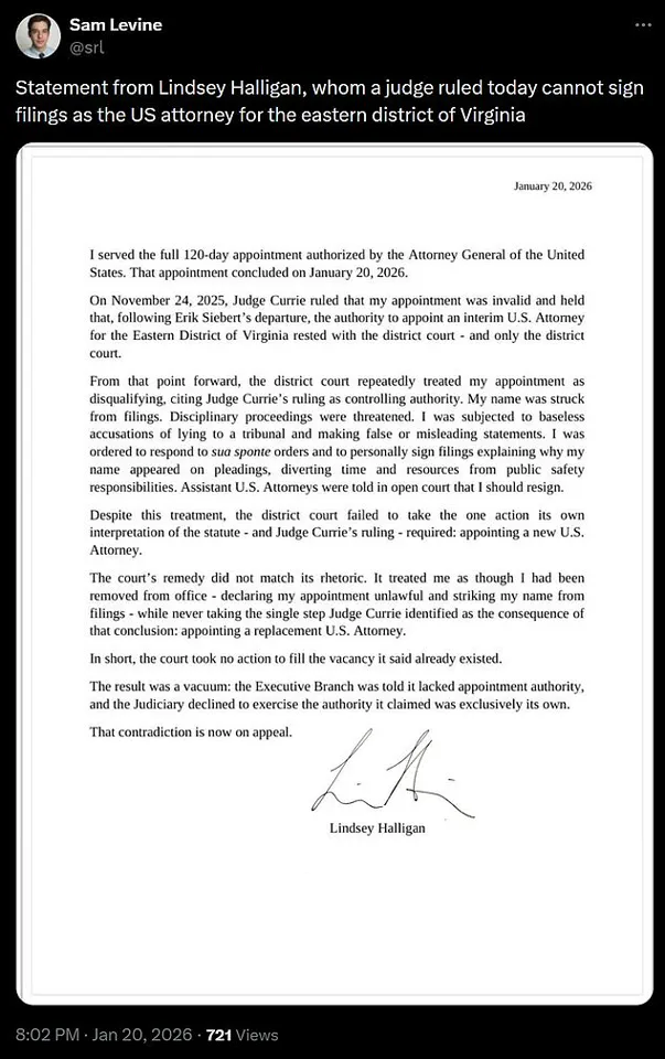 Sudden Departure of Lindsey Halligan Sparks Debate on Executive Power and Judicial Independence