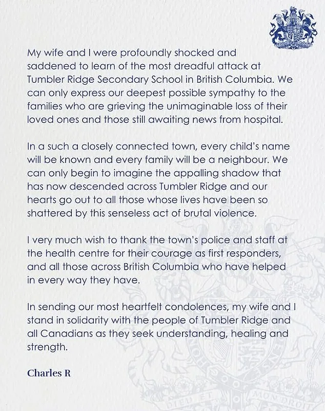 King Charles Condemns British Columbia School Mass Shooting, Expresses Deep Sympathy for Victims