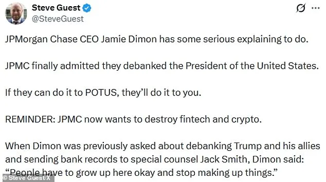 JPMorgan Chase Faces $5 Billion Lawsuit Over Closing Trump's Accounts Post-January 6 Capitol Attack