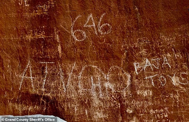 Vandals Graffiti Ancient Utah Petroglyphs with Modern Contact Info
