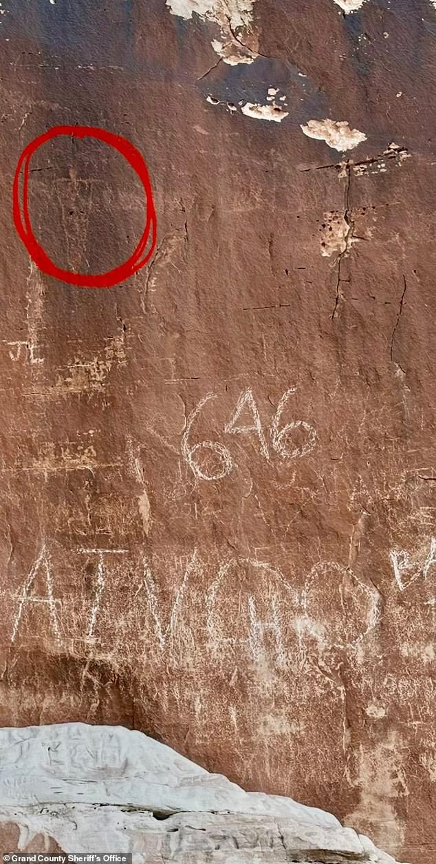 Vandals Graffiti Ancient Utah Petroglyphs with Modern Contact Info