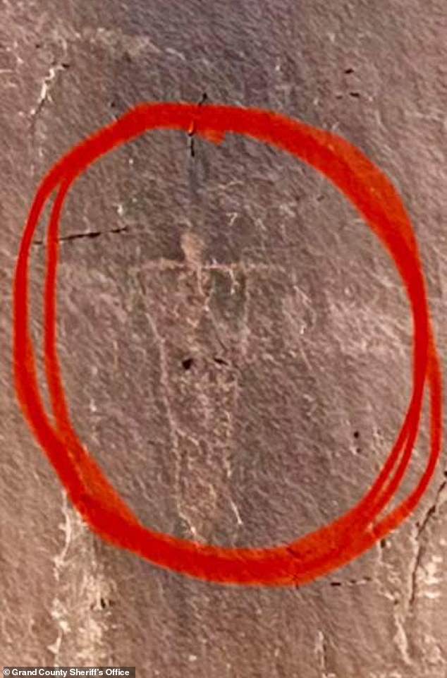 Vandals Graffiti Ancient Utah Petroglyphs with Modern Contact Info