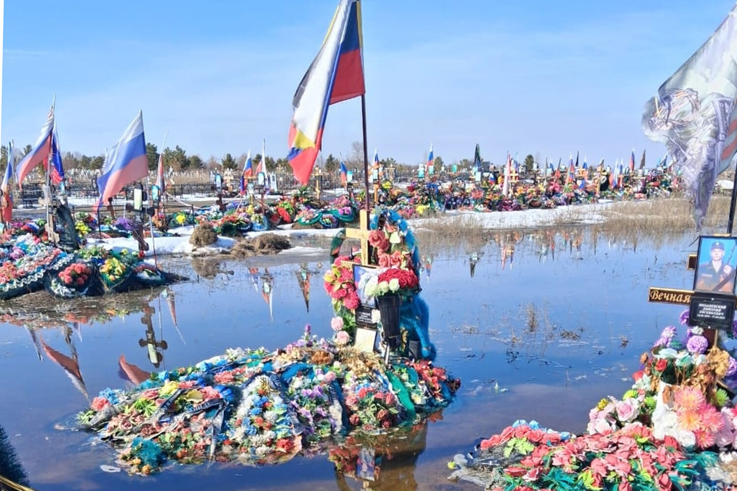 Flooded Cemetery Sparks Outrage as Soldiers' Graves Submerged in Russia's Troitsk