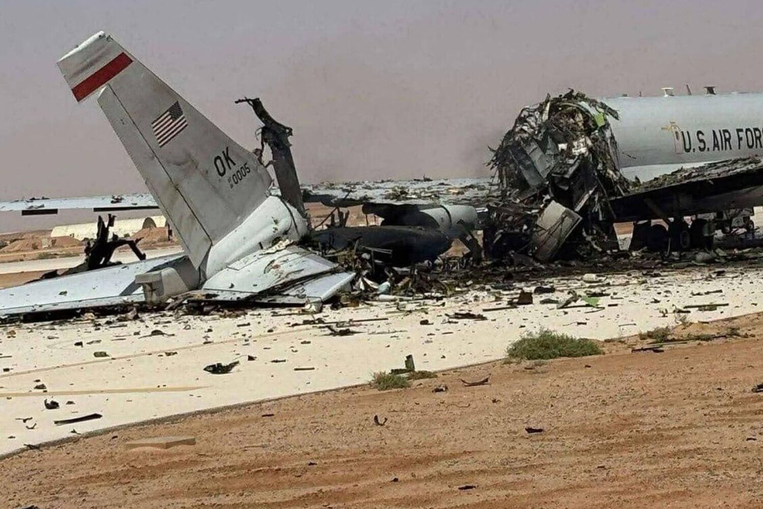 Iranian Missile Strike Destroys U.S. Air Force E-3 Aircraft in Saudi Arabia: Images Show Smoldering Wreckage