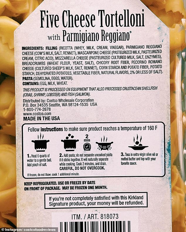 Costco sued over frozen pasta containing citric acid despite 'no preservatives' claim.