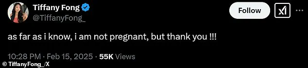 Influencer Tiffany Fong denies pregnancy rumors with Elon Musk's baby