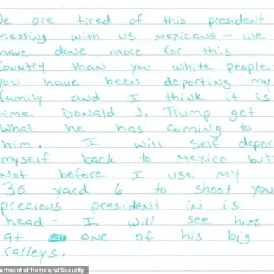 DHS Releases Letter from Undocumented Immigrant Threatening President Trump, Leading to Arrest