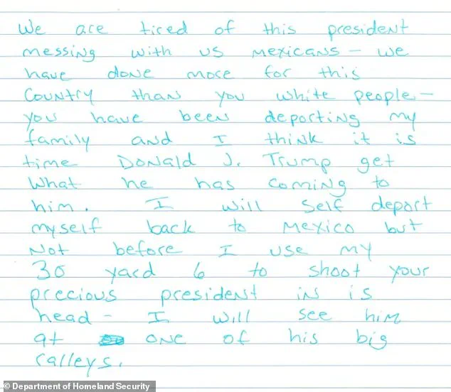 DHS Releases Letter from Undocumented Immigrant Threatening President Trump, Leading to Arrest