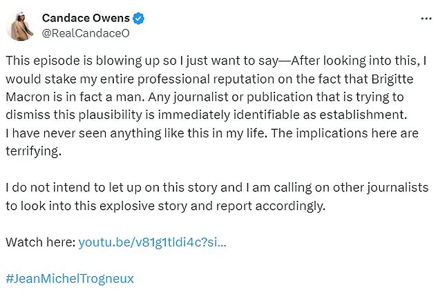 French First Family Files Defamation Lawsuit Against American Commentator Candace Owens