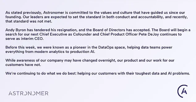 Sudden Resignation of Astronomer's CEO Amid Internal Investigation into Concert Incident Involving HR Chief