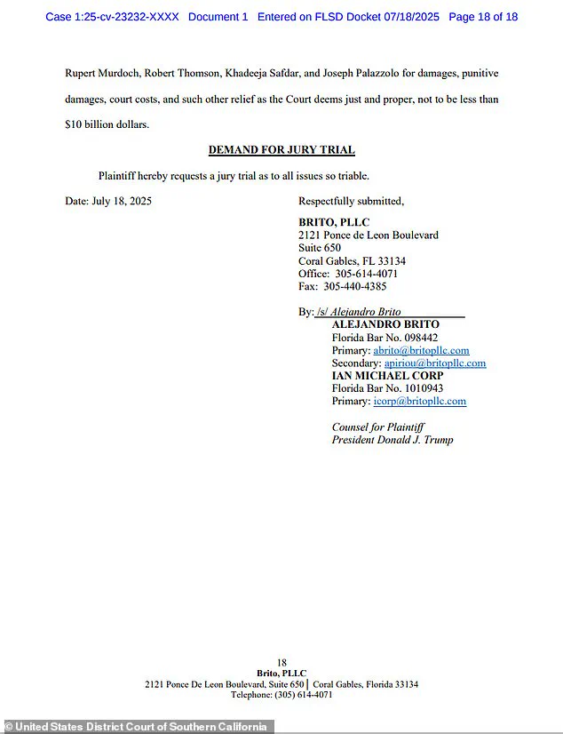 Trump Launches $10B Lawsuit Against Media Over Alleged Breach of Privileged Information Access