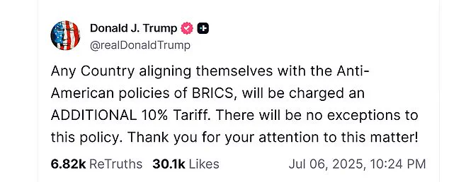 Trump's New Policy Targets BRICS Allies in Bid to Strengthen American Economic Sovereignty, Following High-Stakes Summit in Rio