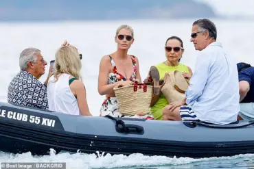Lady Kitty Spencer Arrives in Saint Tropez in Bold Red Ensemble, Joined by Family