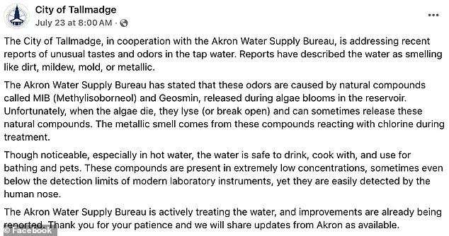 Ohio Residents Demand Transparency Over Unpalatable Tap Water Amid Health Expert Assurances