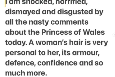 Former Hairdresser of Princess Diana Condemns Online Harassment Following Her Public Appearance